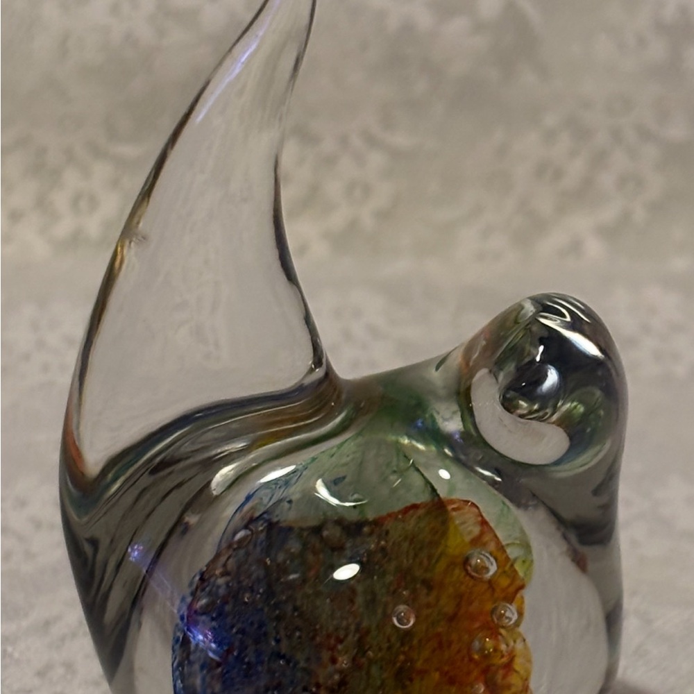 Colorful Glass Art Figurine Paper Weight Multicolored
Bird